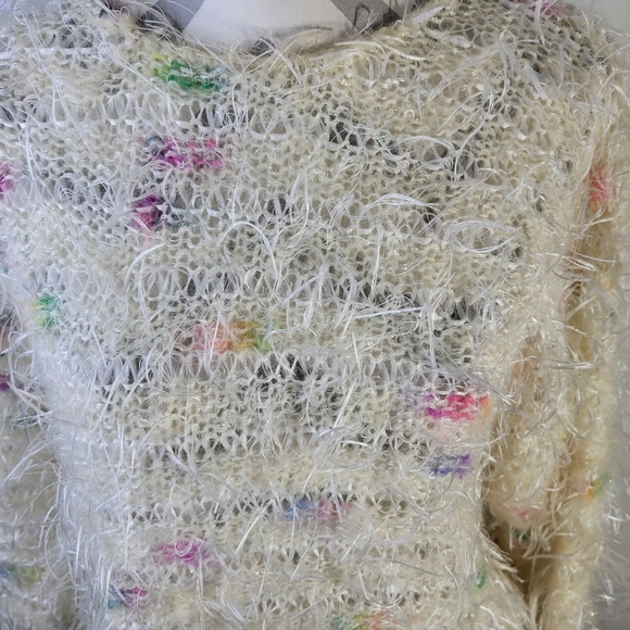 Creazioni effeci Womans Mohair Blend Shaggy Colorful Sweater Size Large - Picture 2 of 8